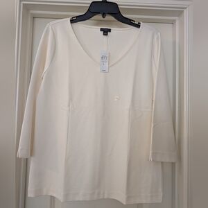 Ann Taylor Factory V Neck 3/4 Sleeve Shirt